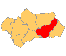 Mapa de la provincia de Granada, dentro de Andaluca